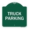 Signmission Designer Series Truck Truck Parking, Green & White Aluminum Sign, 18" x 18", GW-1818-22785 A-DES-GW-1818-22785 - alternate 1
